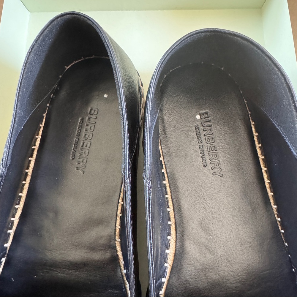 BURBERRY Men’s Leather EKD Motif Espadrille Black Size 41 - Picture 6 of 14